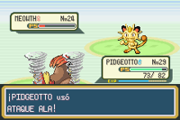 Pidgeotto usando ataque ala en la tercera generación.