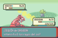 Groudon usando la habilidad sequía.