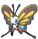 Imagen de Beautifly hembra en Pokémon X, Pokémon Y, Pokémon Rubí Omega, Pokémon Zafiro Alfa, Pokémon Sol y Pokémon Luna