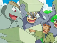 El experto trabajando con los Machoke y Machamp.