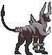 Imagen posterior de Mega-Houndoom en la sexta y séptima generación