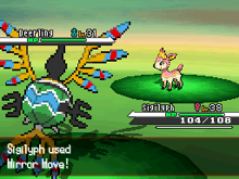 Sigilyph usando movimiento espejo en la quinta generación.