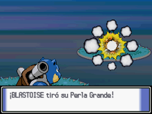Blastoise usando lanzamiento en la cuarta generación.