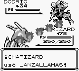 Charizard usando lanzallamas en la primera generación.