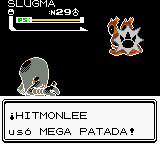 Hitmonlee usando megapatada en la segunda generación.