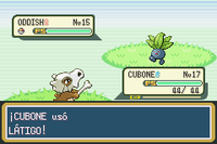 Cubone usando látigo en la tercera generación.