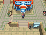 Vista del Centro Pokémon en Pokémon Blanco.