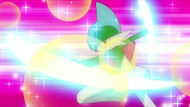 Gallade después de destruir la combinación de Dawn.