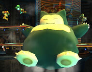 Snorlax usando golpe cuerpo.