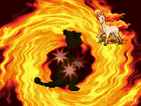 Rapidash usando envite ígneo en Pokémon Negro 2 y Blanco 2.