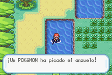 Pescando a lomos de un Pokémon en Pokémon Rojo Fuego y Pokémon Verde Hoja