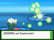 Roserade usando gigadrenado en la cuarta generación.