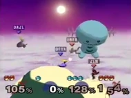 Snorlax en el escenario Poké Globos.