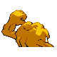 Imagen posterior de Geodude variocolor macho o hembra en la cuarta generación