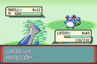 Latios usando protección en la tercera generación.