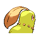 Imagen posterior de Chikorita variocolor macho o hembra en la cuarta generación