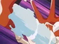 Kingler de Ash usando pistola agua.