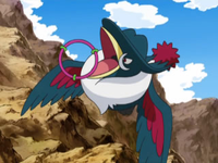 Honchkrow compitiendo en PokéAro/PokéAnilla.