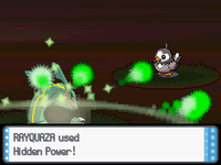 Rayquaza usando poder oculto en Pokémon Diamante, Perla y Platino.
