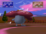 Vileplume usando danza pétalo en Pokémon Stadium 2.