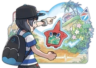 Artwork del protagonista usando la RotomDex