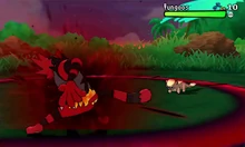 Incineroar usando giro vil en la séptima generación