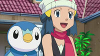 Dawn/Maya con su Piplup.