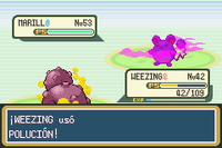 Weezing usando polución en la tercera generación.