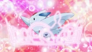 Togekiss con sello tiara en el Concurso Pokémon de Arruruz.