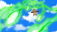 Chespin de Clemont/Lem usando pin misil.