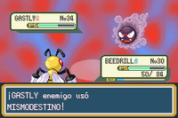 Gastly usando mismo destino en la tercera generación.