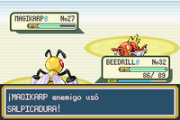 Magikarp usando salpicadura en la tercera generación.