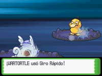 Wartortle usando giro rápido en la cuarta generación.