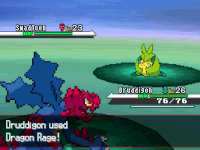 Druddigon usando furia dragón en la quinta generación.