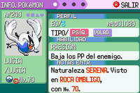 Lugia inmune a Pokérus.