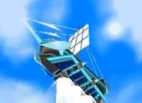 La fragata alzándose en el aire mediante propulsión a chorro, usando el poder de Kyurem.