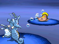 Kingdra usando rayo burbuja en la quinta generación.