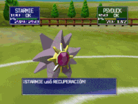 Starmie usando recuperación en Pokémon Stadium.