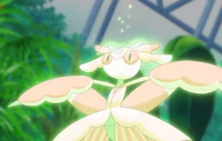 Lurantis usando rayo solar contra el Heracross de Goh].