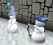 2 hombres de nieve peleando
