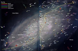 Un mapa de  que muestra las principales rutas.