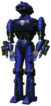 Uno de los robots de guerra de Xim se pone firme.