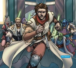 Zayne Carrick huye de sus Maestros después de tropezar con la Masacre de los Padawans.
