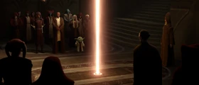 Ki-Adi-Mundi ofició el funeral de la Maestra Katri en el Templo Jedi.