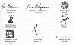 Las firmas de la Declaración de una Nueva República.