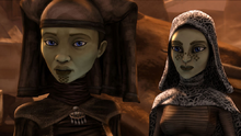 Luminara Unduli y Barriss Offee en Geonosis 