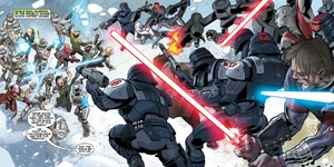 La República y el Imperio chocan en el terreno nevado de Rhen Var.