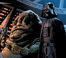 Vader and jabba sitting in a tree