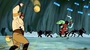 Swyy'm-Ee luchando contra Falios