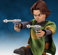 Un joven Boba Fett blandiendo sus pre-modificadas pistolas WESTAR-34.